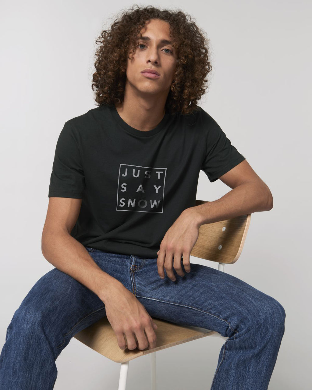 Tee Shirt JUST SAY SNOW Black - DP