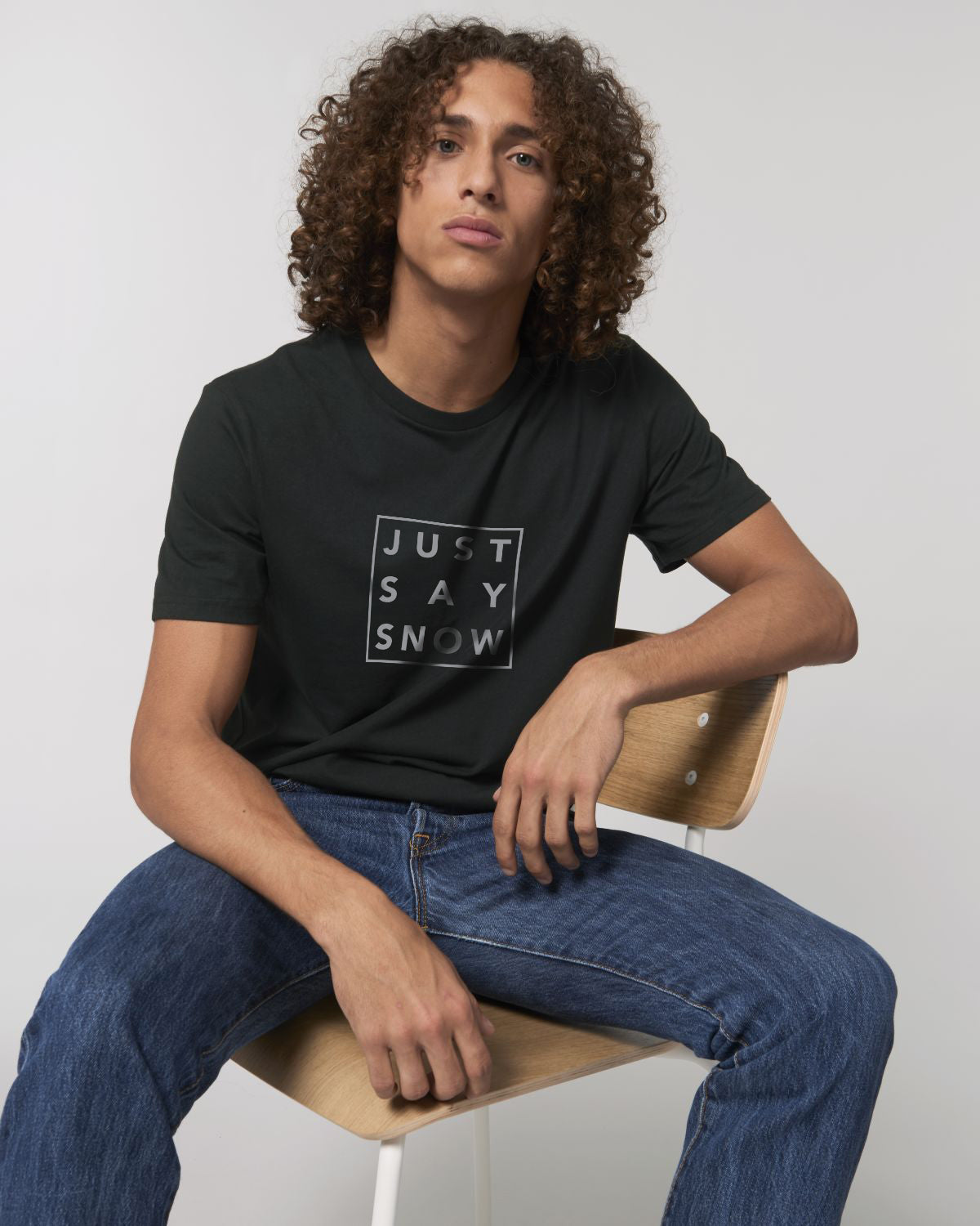 Tee Shirt JUST SAY SNOW Black - DP