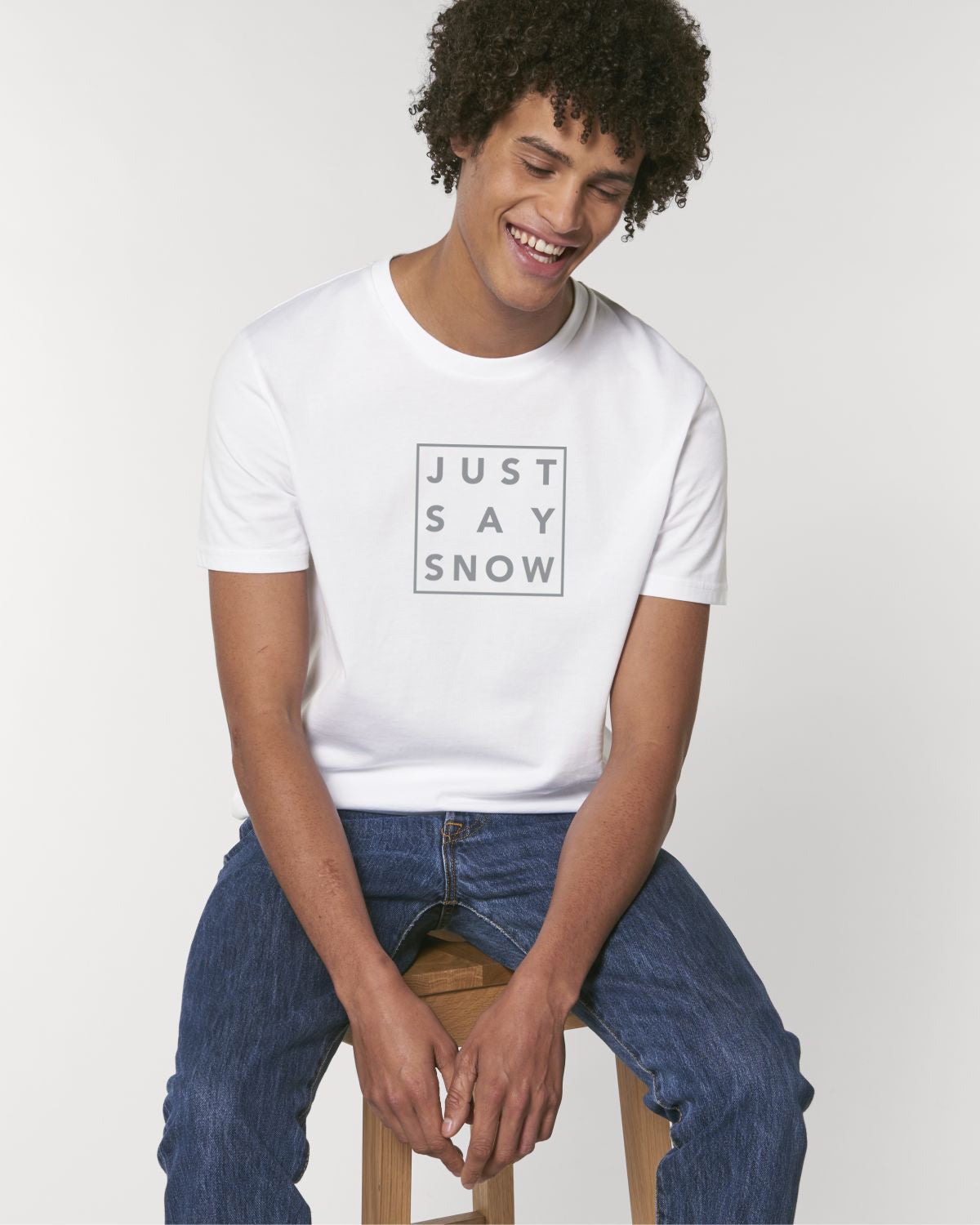 T-Shirt Homme JUST SAY SNOW Blanc - DP