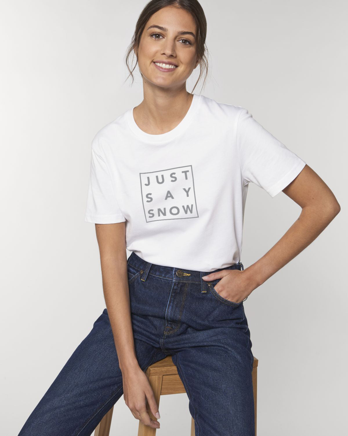 T-Shirt Femme JUST SAY SNOW Blanc - DP