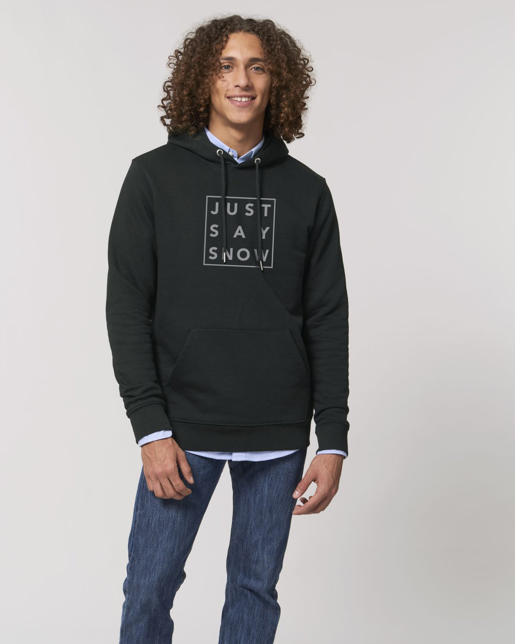 Hoodie Homme JUST SAY SNOW Noir - DP