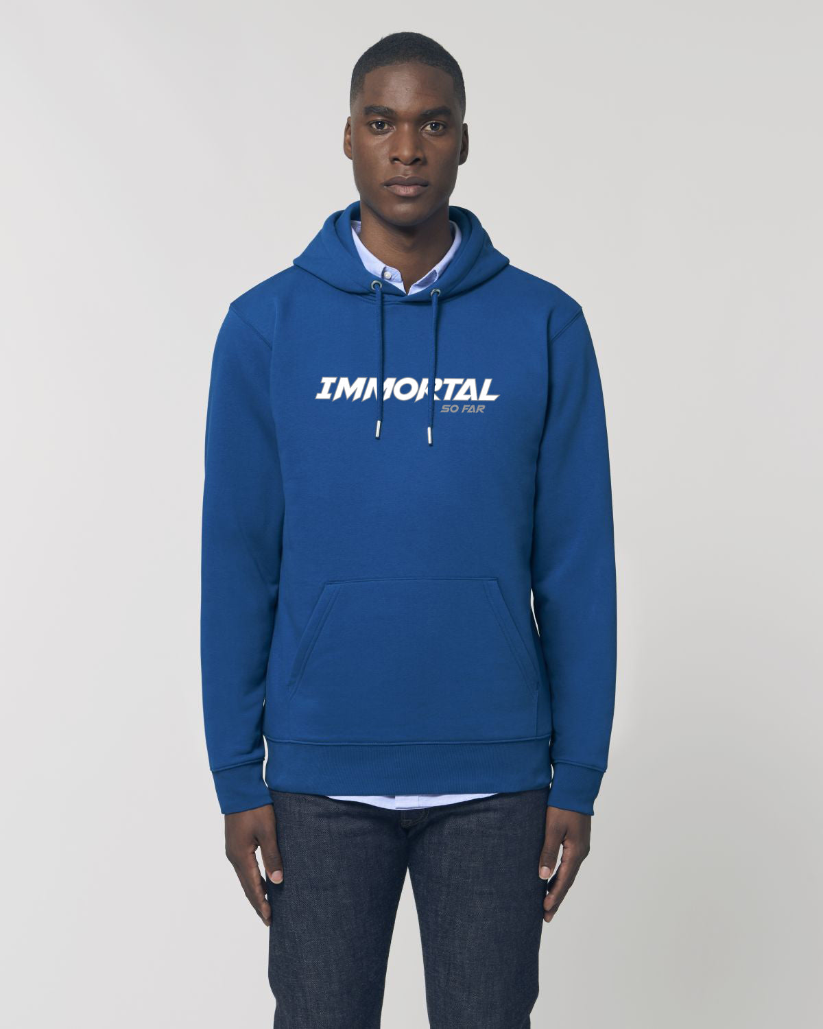 Hoodie männlich unsterblich blau - dp