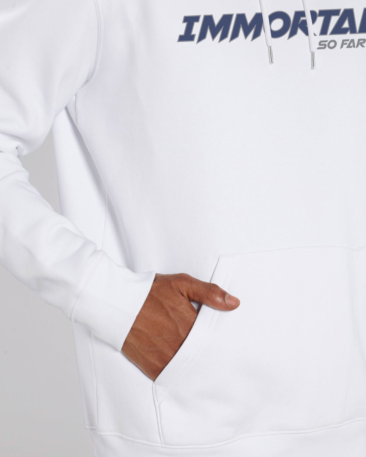 Hoodie männlich unsterblich weiß - dp