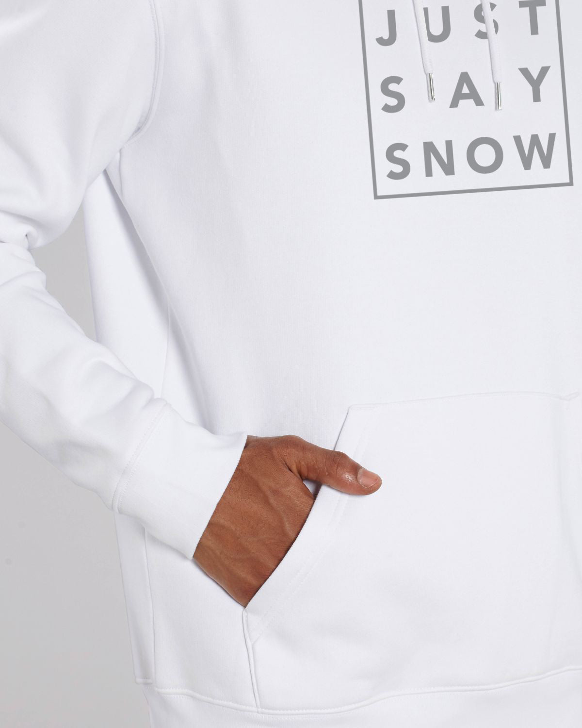 Hoodie Homme JUST SAY SNOW Blanc - DP