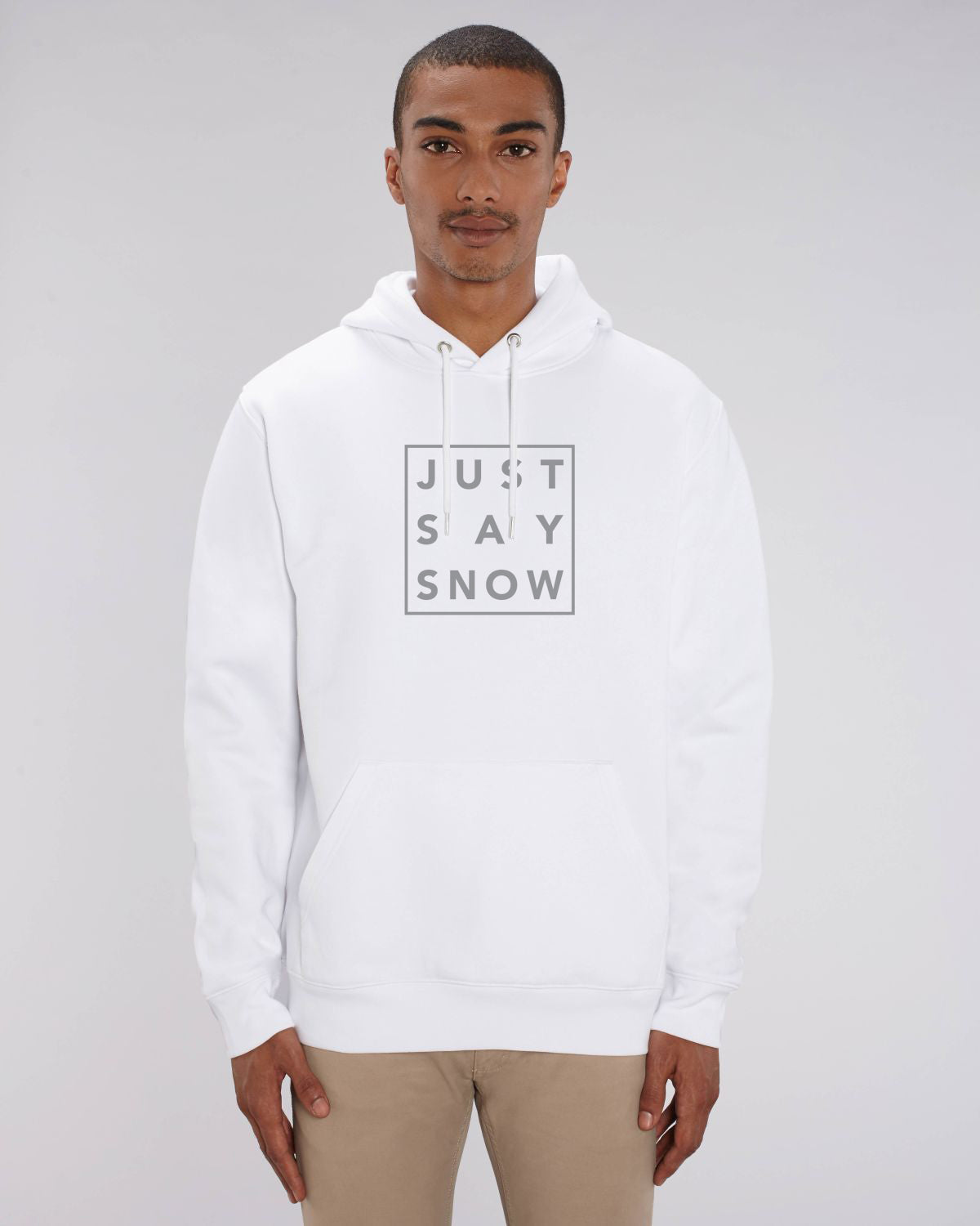 Hoodie Homme JUST SAY SNOW Blanc - DP